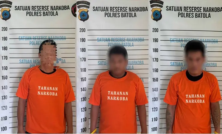 Ketiga tersangka yang masing-masing berinisial AW, HS dan NR. Foto: Humas Polres Batola